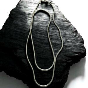 Vintage Sterling Silver Italian Snake Chain Necklace 24" Italy 925 Unisex 12g